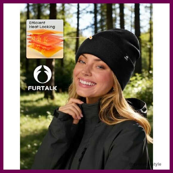 Merino Wool Beanie Double Layer Knitted Winter Hat Unisex Warm Minimal main image 5